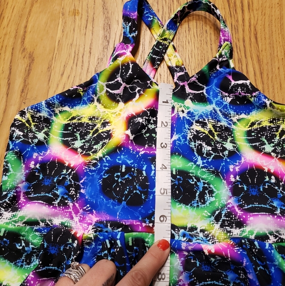 Xsmall mini dress💜MarpleMade Designs cross back Be the Lightening print - Picture 4 of 9